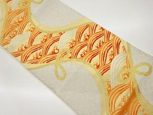 リサイクル　組紐に荒波模様織出し袋帯